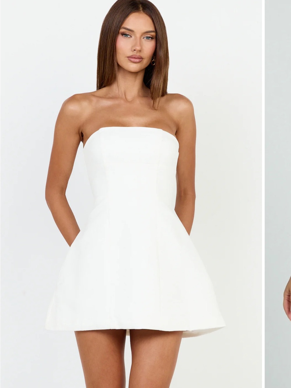 CATHARINE MINI DRESS WHITE Showpo